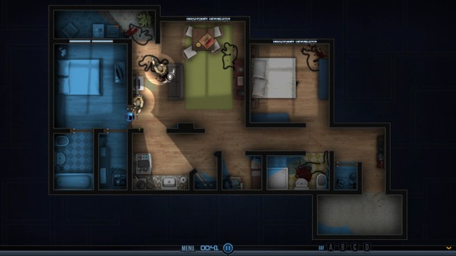 One Officer provides cover while the other prepares to breach